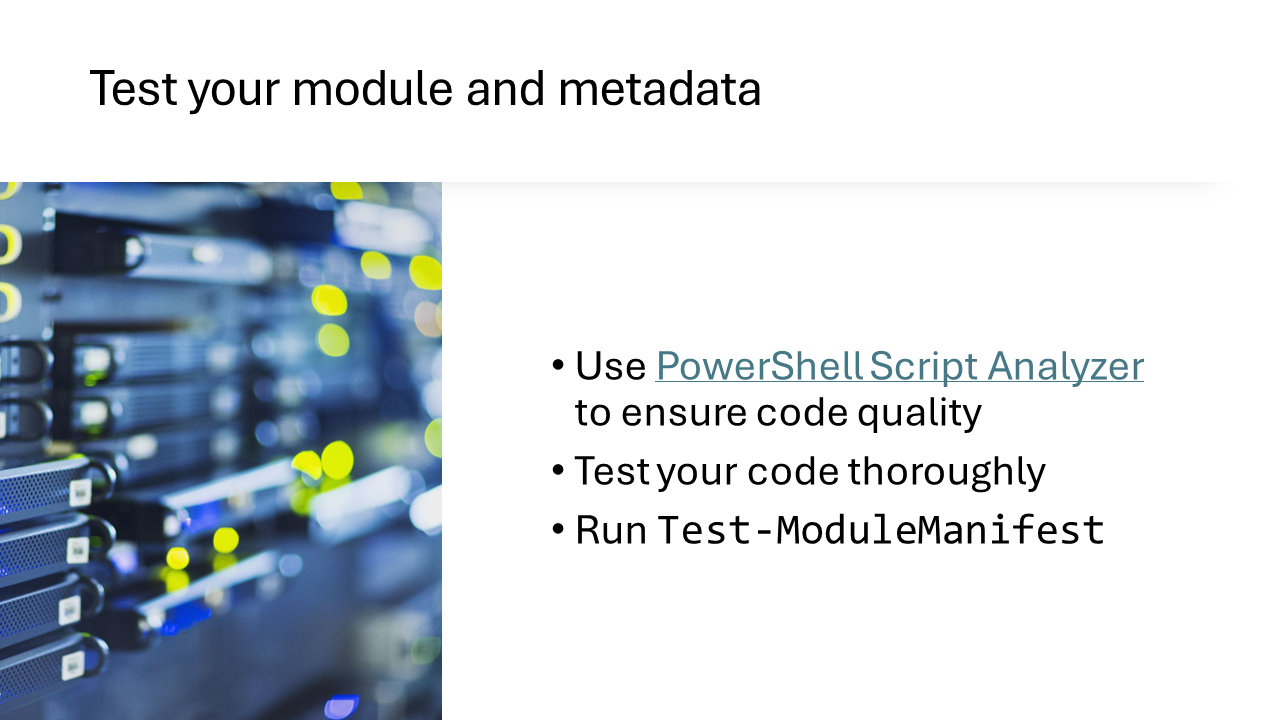 Test your module and metadata