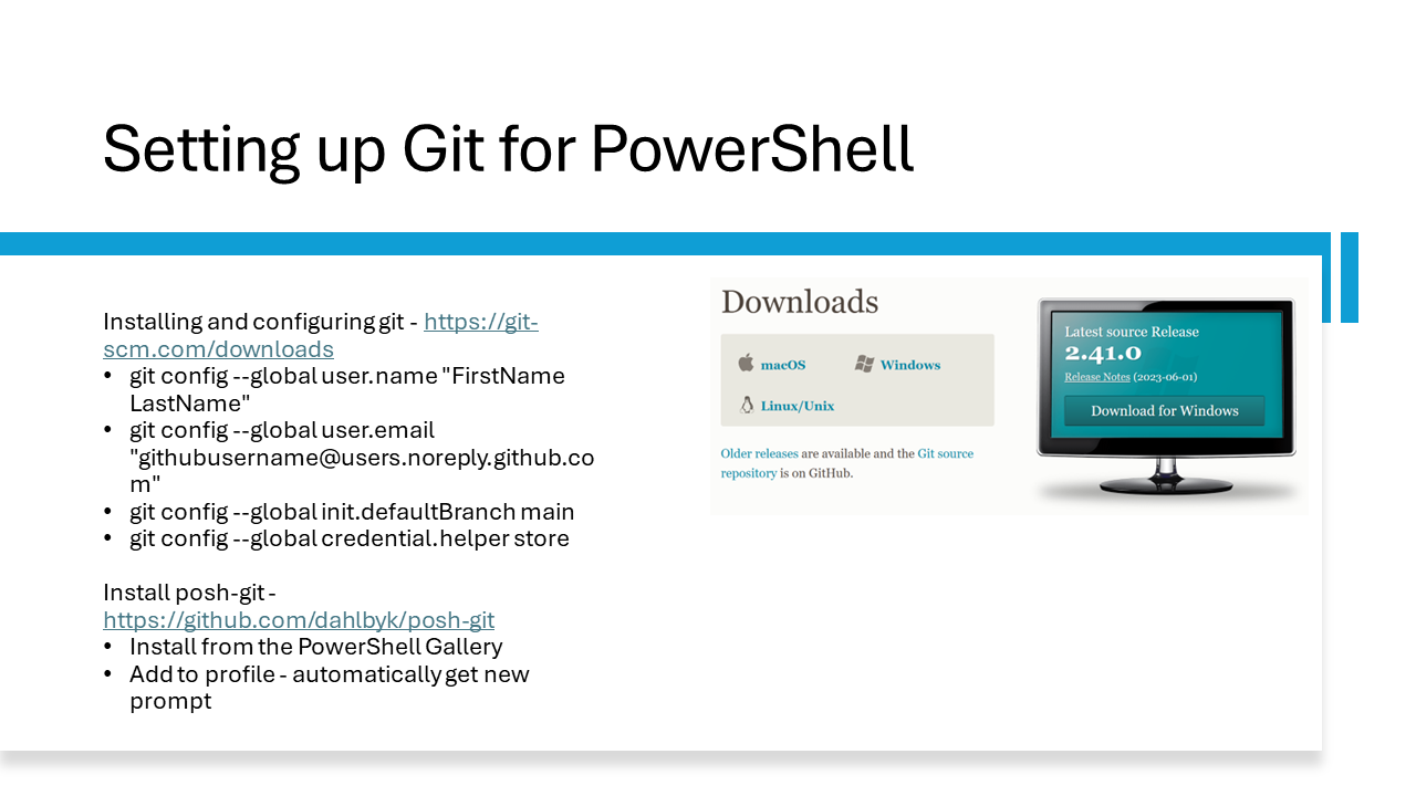 Setting up Git for PowerShell