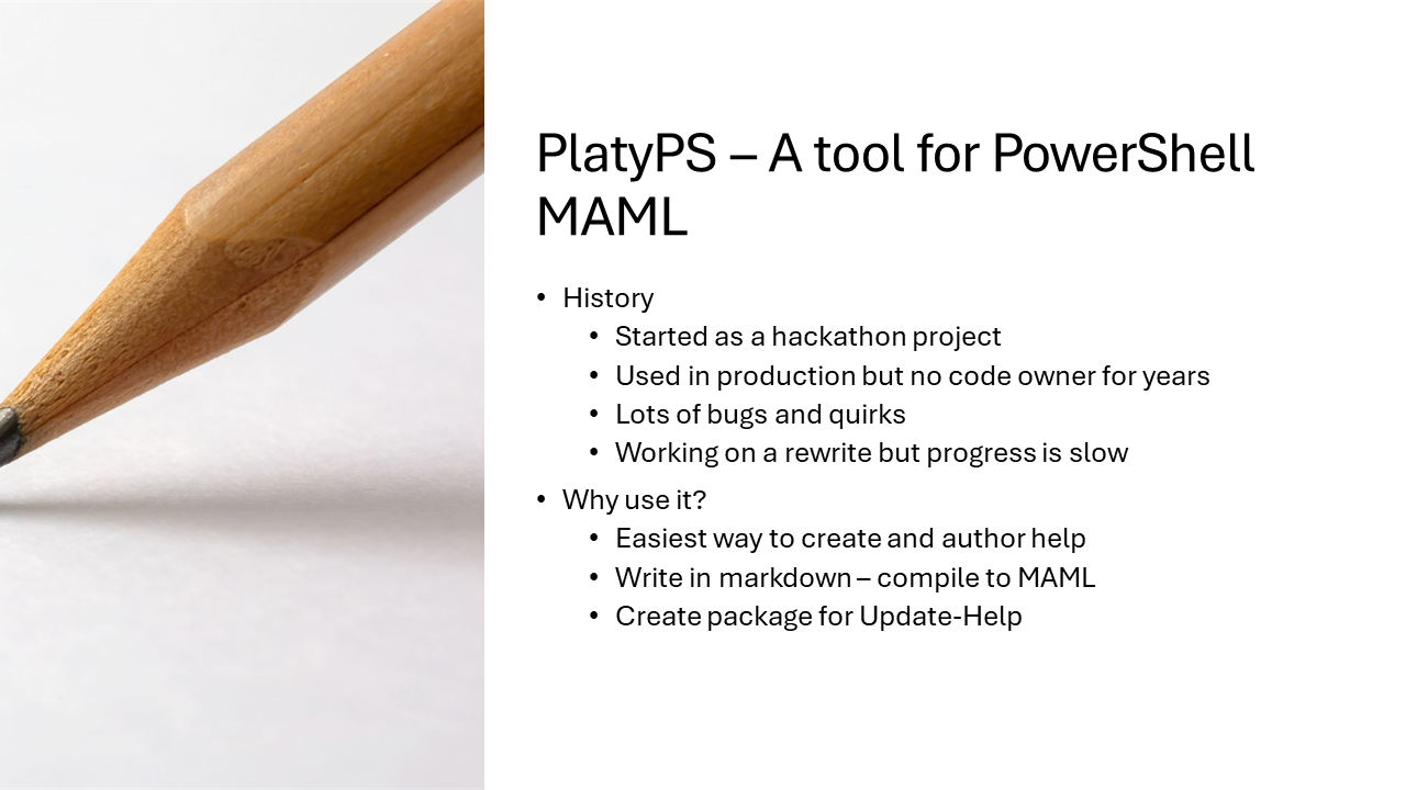 PlatyPS - A tool for PowerShell MAML