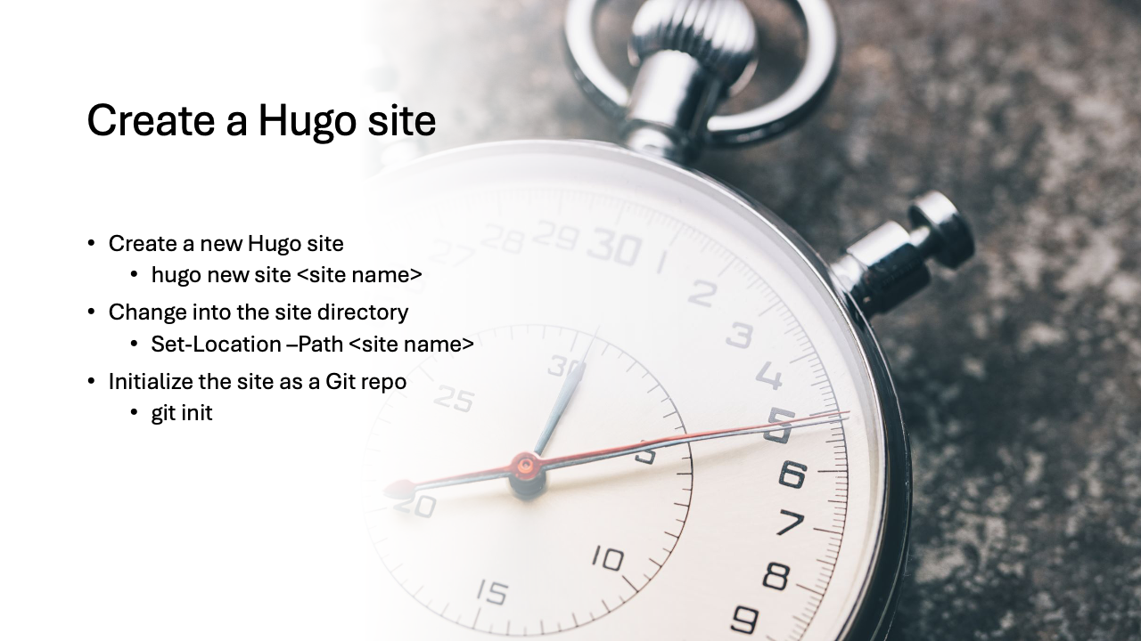 Create a Hugo site