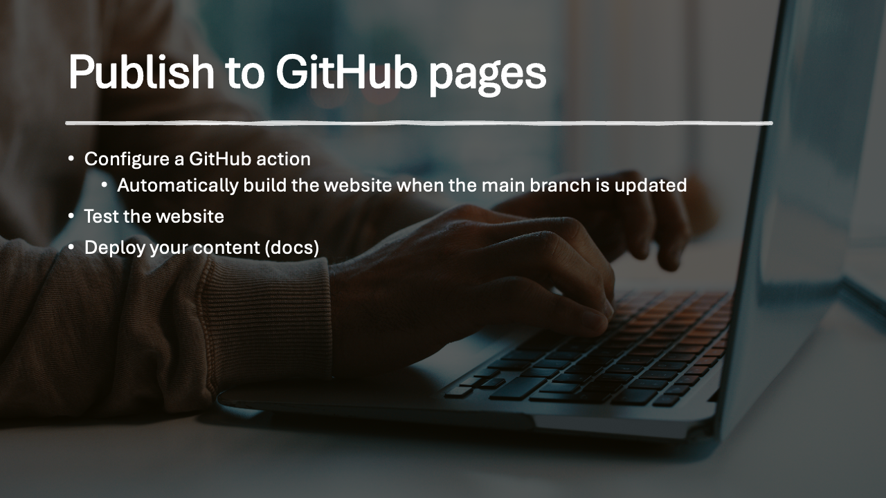 Publish to GitHub pages